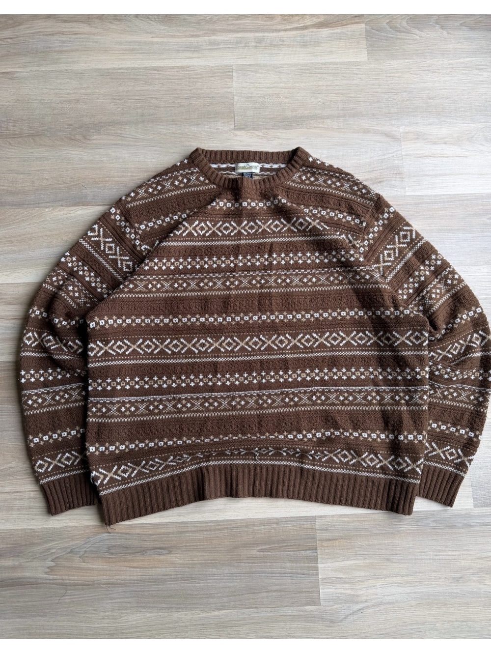 Vintage Hammer Company Chocolate Brown Striped Knit Sweater
